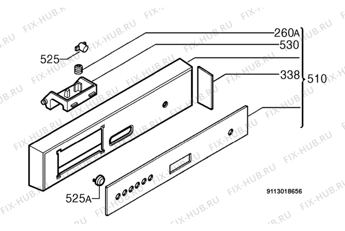 Взрыв-схема посудомоечной машины Juno Electrolux JSI55451W - Схема узла Command panel 037